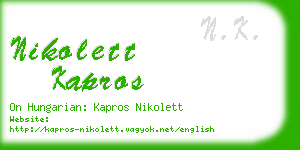 nikolett kapros business card